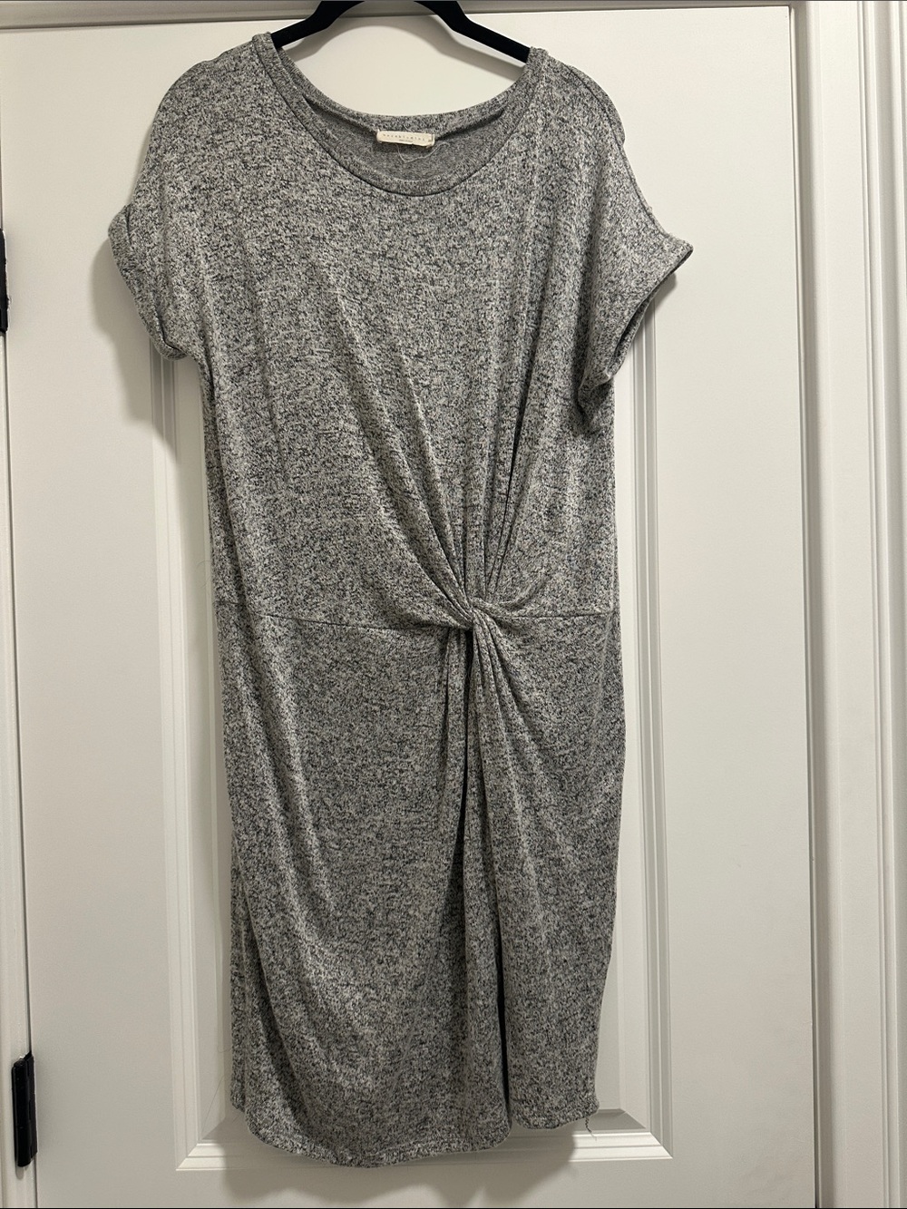 Women's Gray Twist-Front Casual Dress